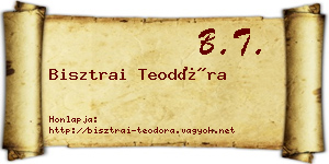 Bisztrai Teodóra névjegykártya